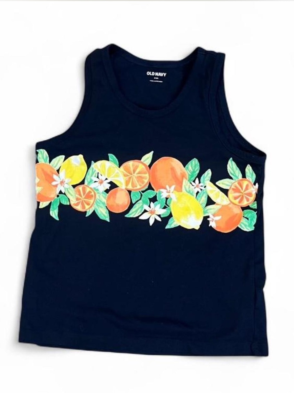 Old Navy Navy Tank Top with Citrus Fruit Band